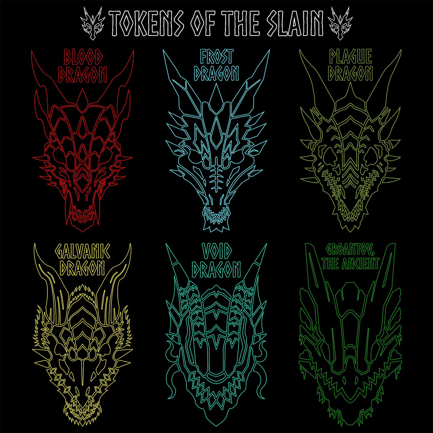 Galvanic Dragon Token Set